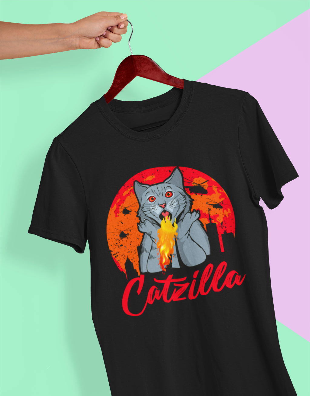 Catzilla Unisex T-shirt - Tonyshop - Catzilla Unisex T-shirt