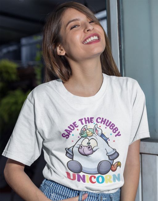 Chubby Einhorn Unisex T-shirt - Tonyshop - Chubby Einhorn Unisex T-shirt
