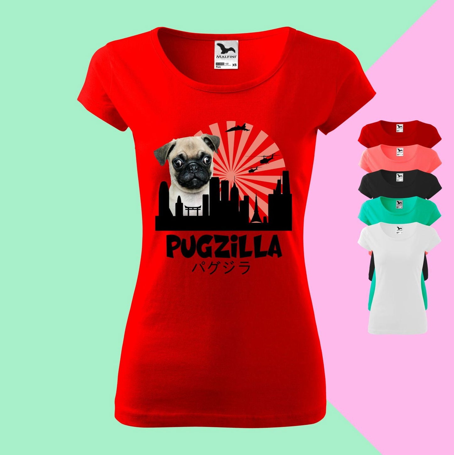Pugzilla T-Shirt für Damen - Tonyshop - Pugzilla T-Shirt für Damen