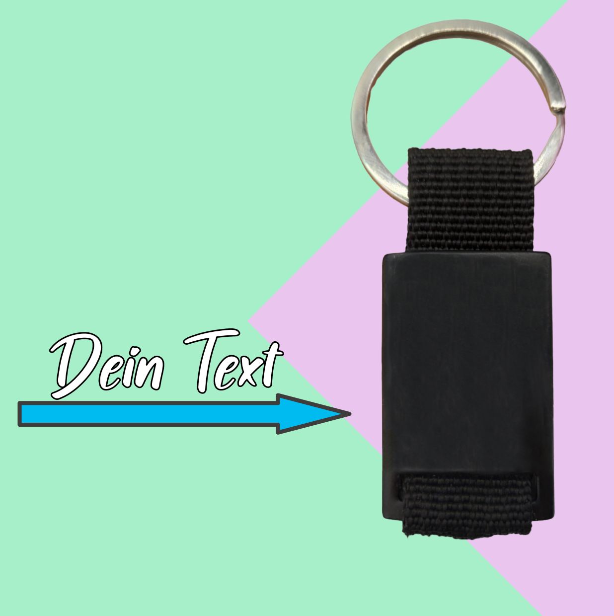 Schlüsselanhänger schwarz mit persönlicher Fotogravur - Tonyshop - Schlüsselanhänger schwarz mit persönlicher Fotogravur