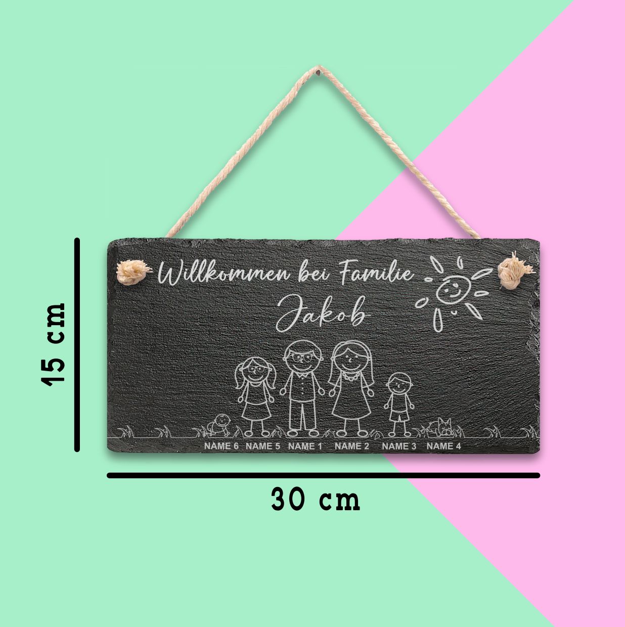 Türschild mit Gravur aus Schiefer - Tonyshop - Türschild mit Gravur aus Schiefer