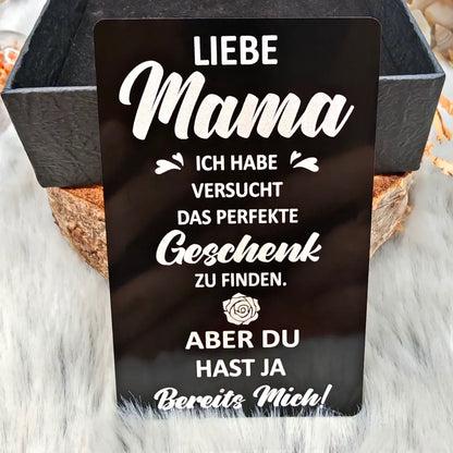 Personalisierbare Namen Hand Familie Schlüsselanhänger v5 - Liebe Mama du hast ja bereits mich-Geschenk mit Nachrichtenkarte