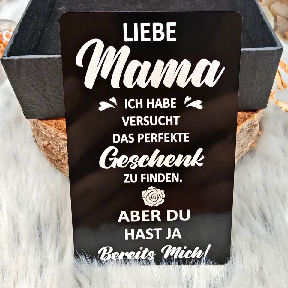 Personalisierbare Namen Hand Familie Schlüsselanhänger v4 - Liebe Mama du hast ja bereits mich-Geschenk mit Nachrichtenkarte