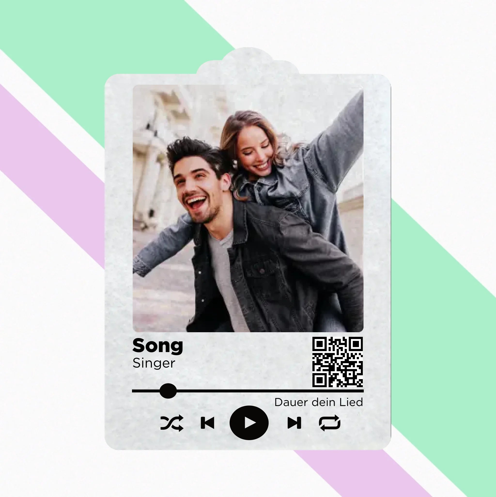 Personalisiertes Auto-Lufterfrischer mit Spotify Song & QR-Code