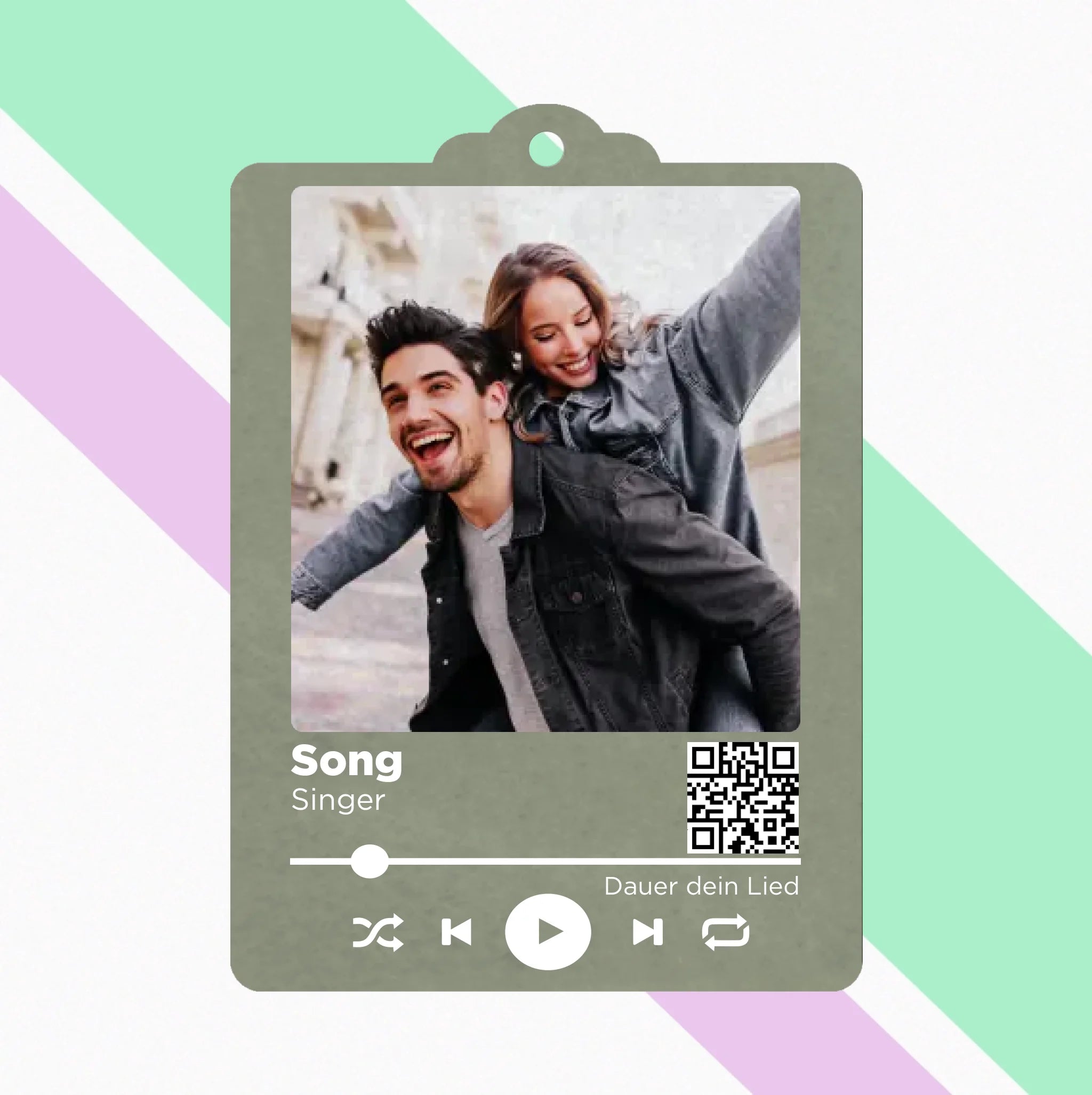 Personalisiertes Auto-Lufterfrischer mit Spotify Song & QR-Code