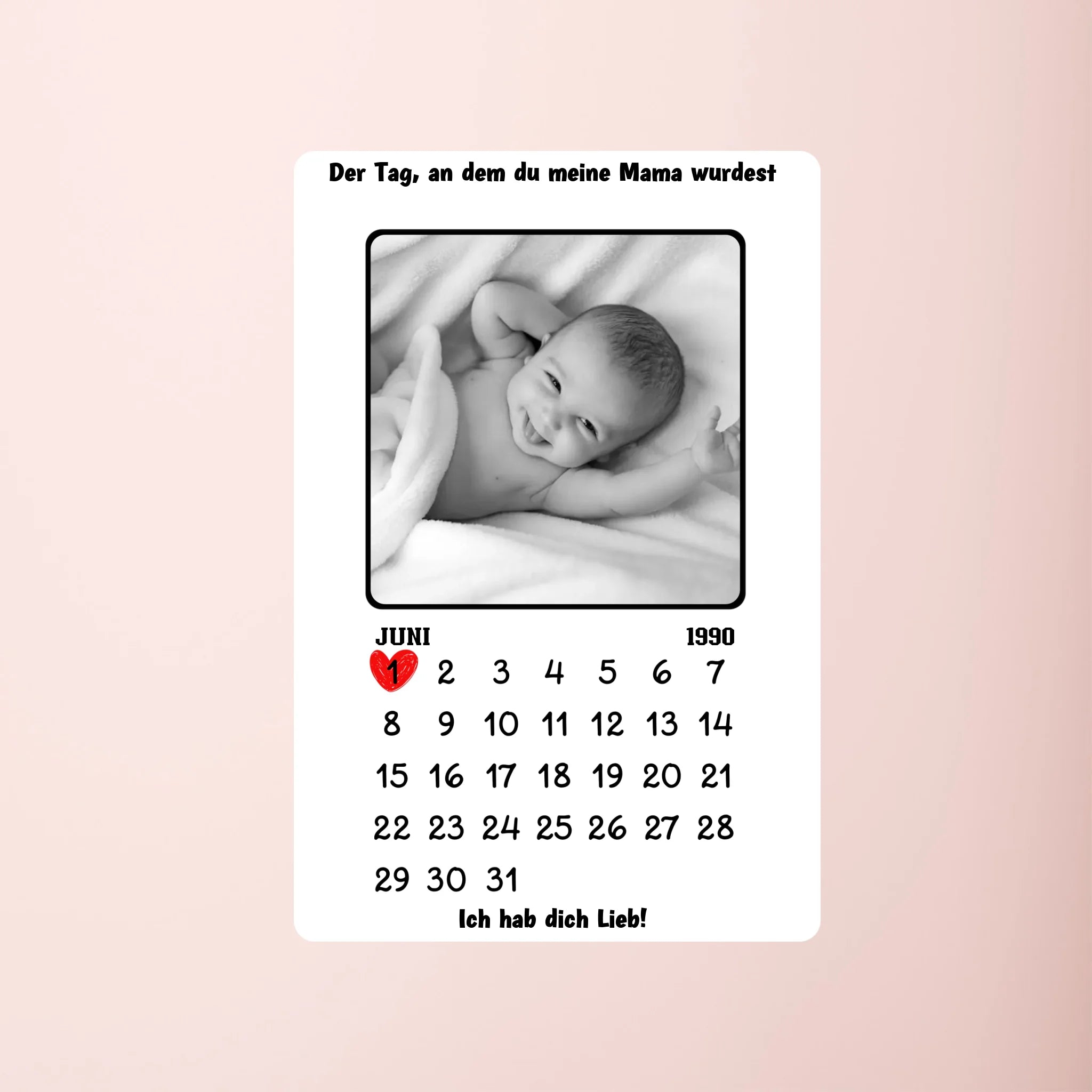 Einzigartiges Wandbild: Eigenes Foto und Kalender für Mütter