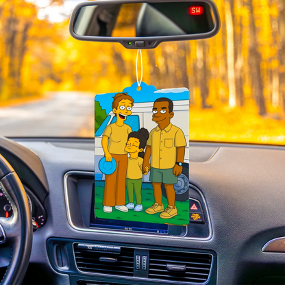 Einzigartiger Auto-Lufterfrischer – eigenes Foto im gelben Cartoon-Stil, perfektes Geschenk für Autofahrer