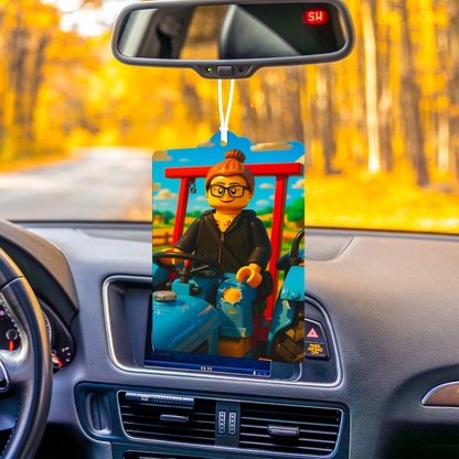 Kreativer Auto-Lufterfrischer mit persönlichem Foto im Bauklotz-Stil – einzigartiges Geschenk für Autofahrer