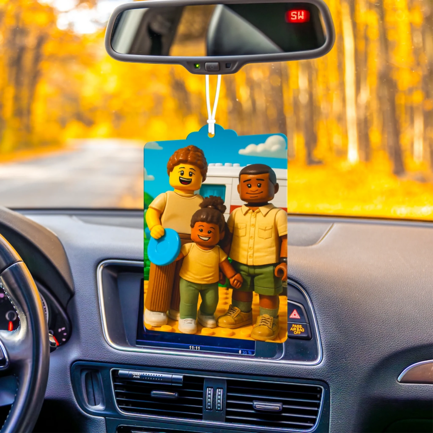 Kreativer Auto-Lufterfrischer mit persönlichem Foto im Bauklotz-Stil – einzigartiges Geschenk für Autofahrer