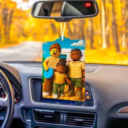 Kreativer Auto-Lufterfrischer mit persönlichem Foto im Bauklotz-Stil – einzigartiges Geschenk für Autofahrer