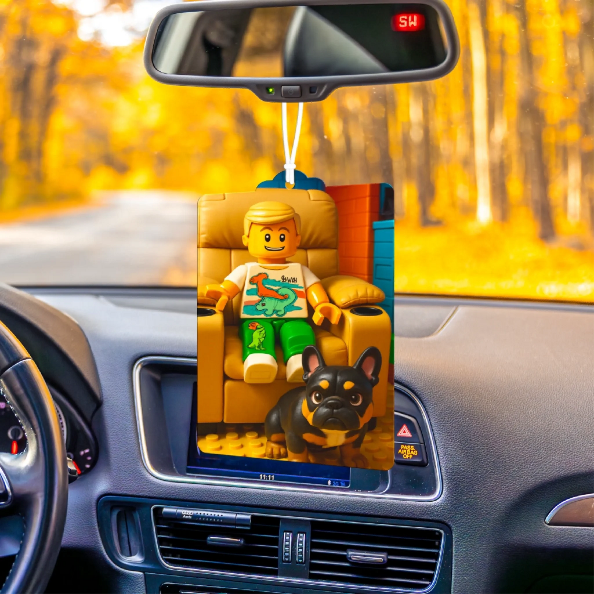 Kreativer Auto-Lufterfrischer mit persönlichem Foto im Bauklotz-Stil – einzigartiges Geschenk für Autofahrer