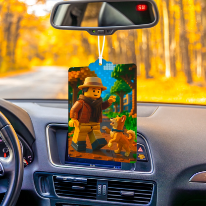 Kreativer Auto-Lufterfrischer mit persönlichem Foto im Bauklotz-Stil – einzigartiges Geschenk für Autofahrer