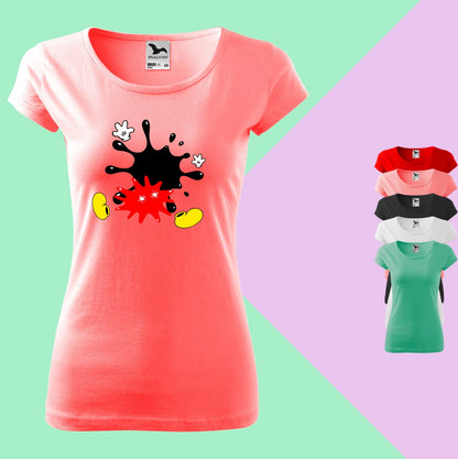 Bunte platschen T-Shirt für Damen - Tonyshop - Bunte platschen T-Shirt für Damen