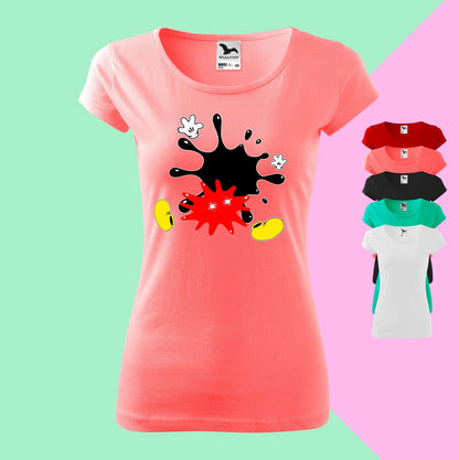 Bunte platschen T-Shirt für Damen - Tonyshop - Bunte platschen T-Shirt für Damen