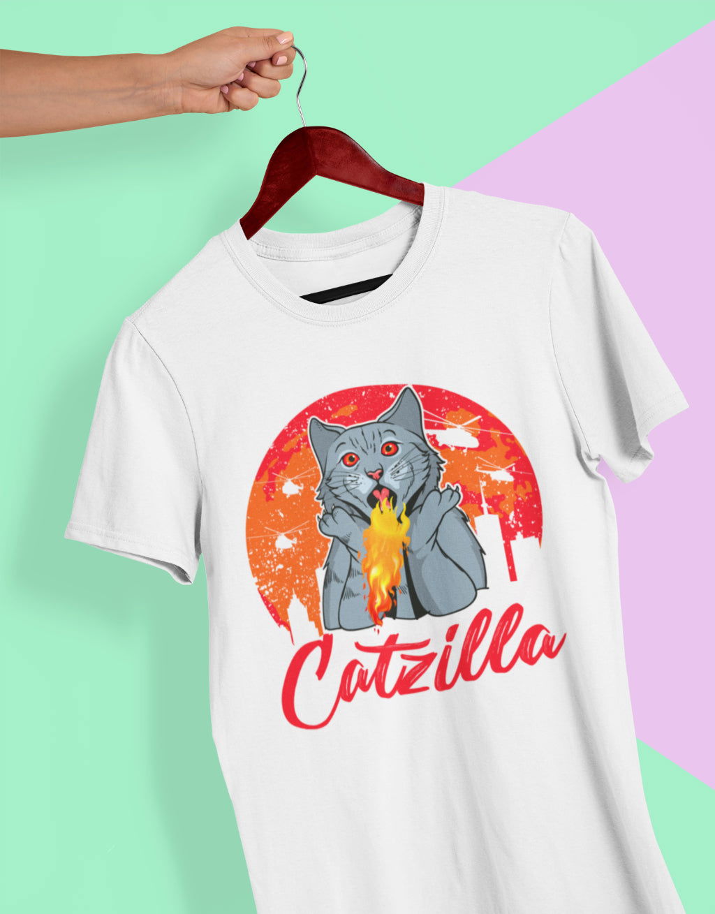 Catzilla Unisex T-shirt - Tonyshop - Catzilla Unisex T-shirt