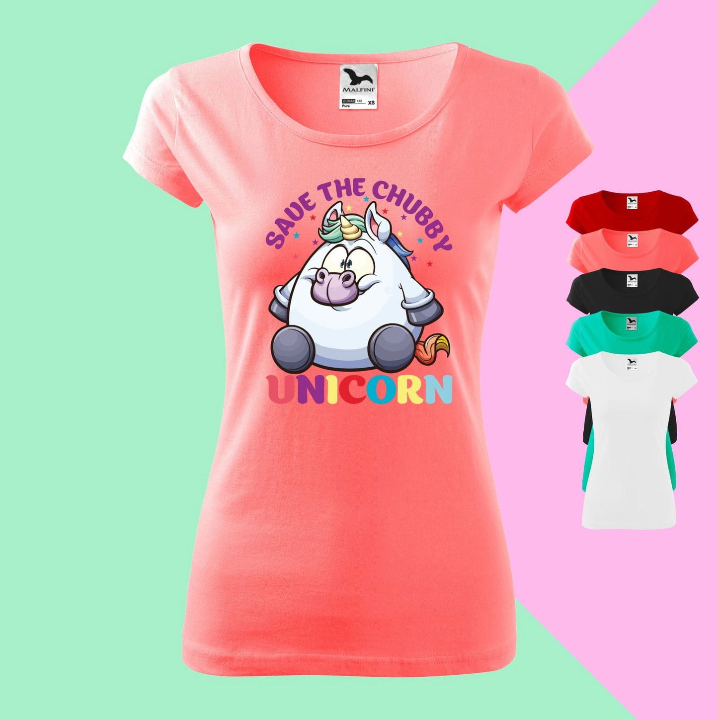 Chubby Einhorn T-shirt für Damen - Tonyshop - Chubby Einhorn T-shirt für Damen