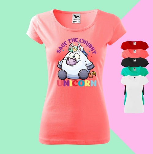Chubby Einhorn T-shirt für Damen - Tonyshop - Chubby Einhorn T-shirt für Damen