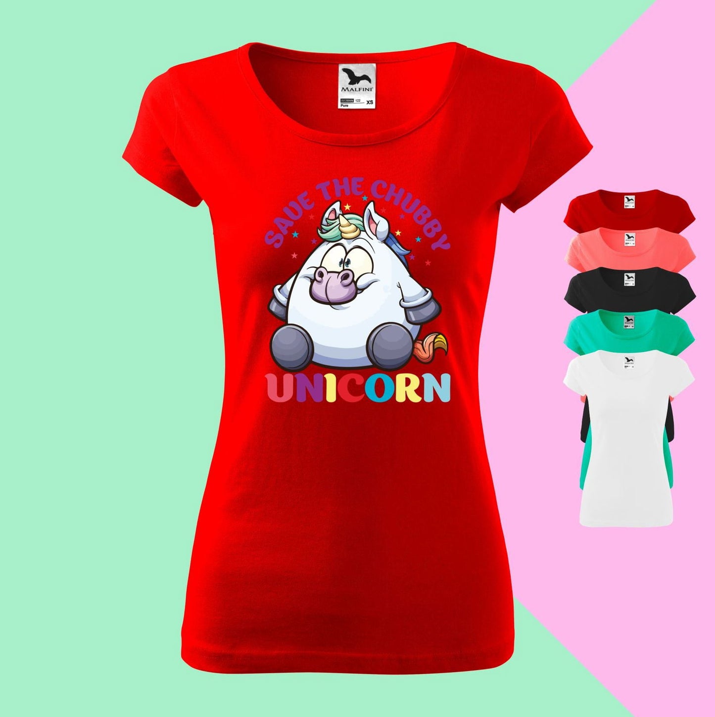 Chubby Einhorn T-shirt für Damen - Tonyshop - Chubby Einhorn T-shirt für Damen