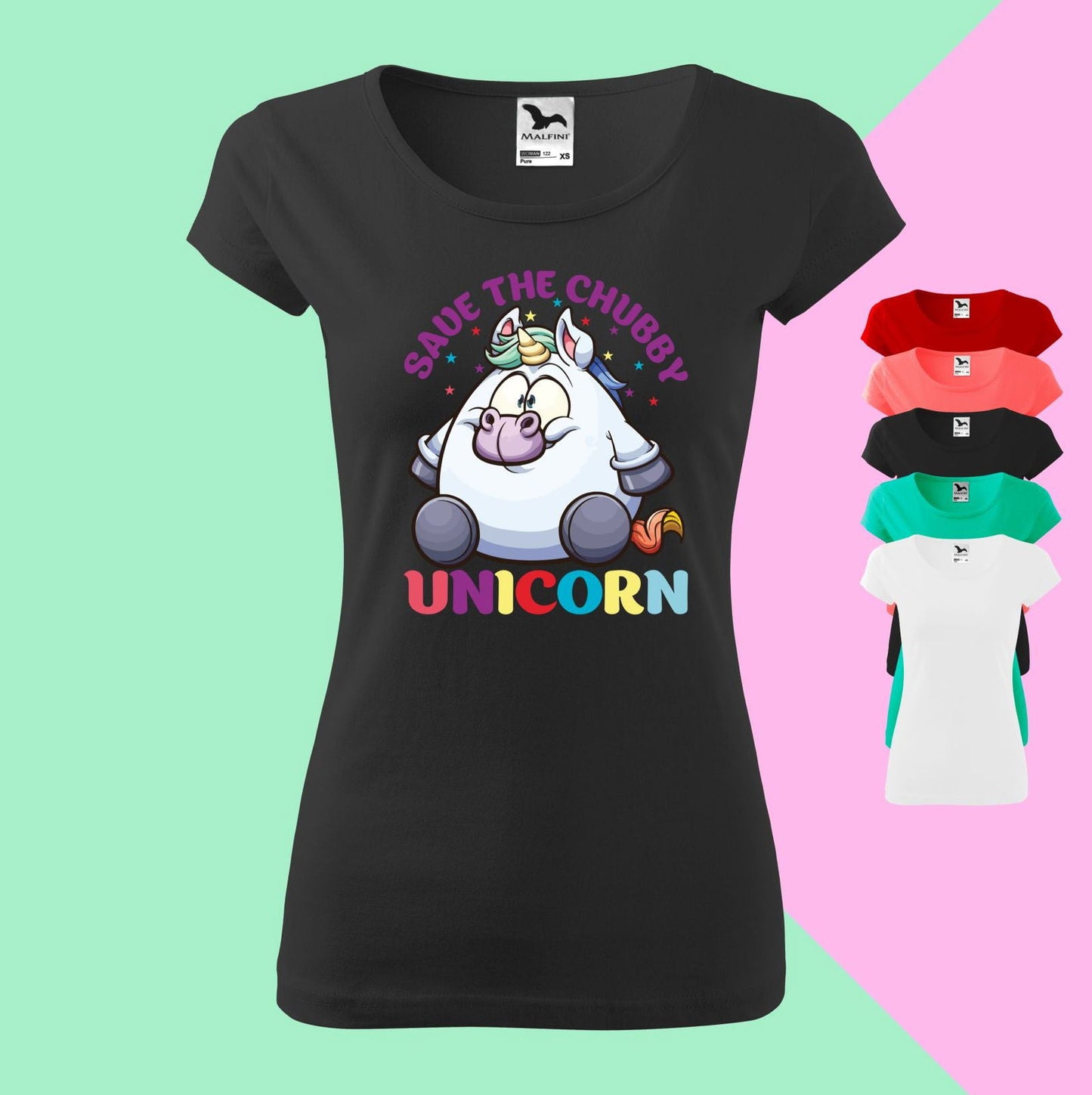 Chubby Einhorn T-shirt für Damen - Tonyshop - Chubby Einhorn T-shirt für Damen