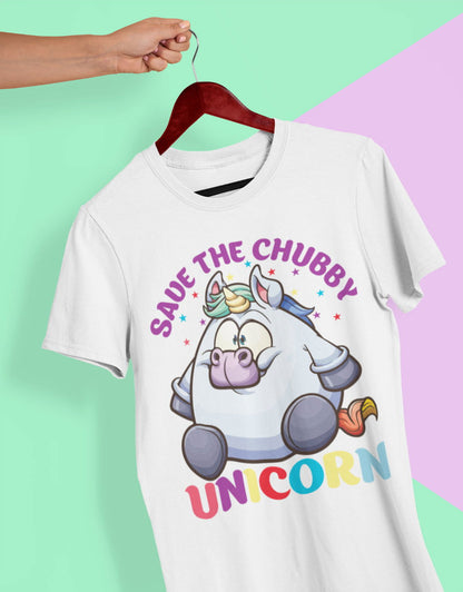 Chubby Einhorn Unisex T-shirt - Tonyshop - Chubby Einhorn Unisex T-shirt