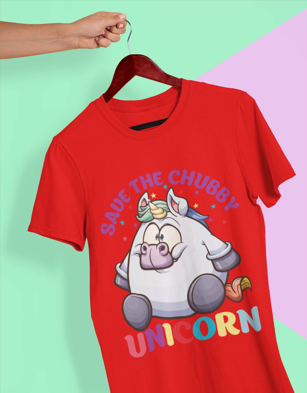 Chubby Einhorn Unisex T-shirt - Tonyshop - Chubby Einhorn Unisex T-shirt