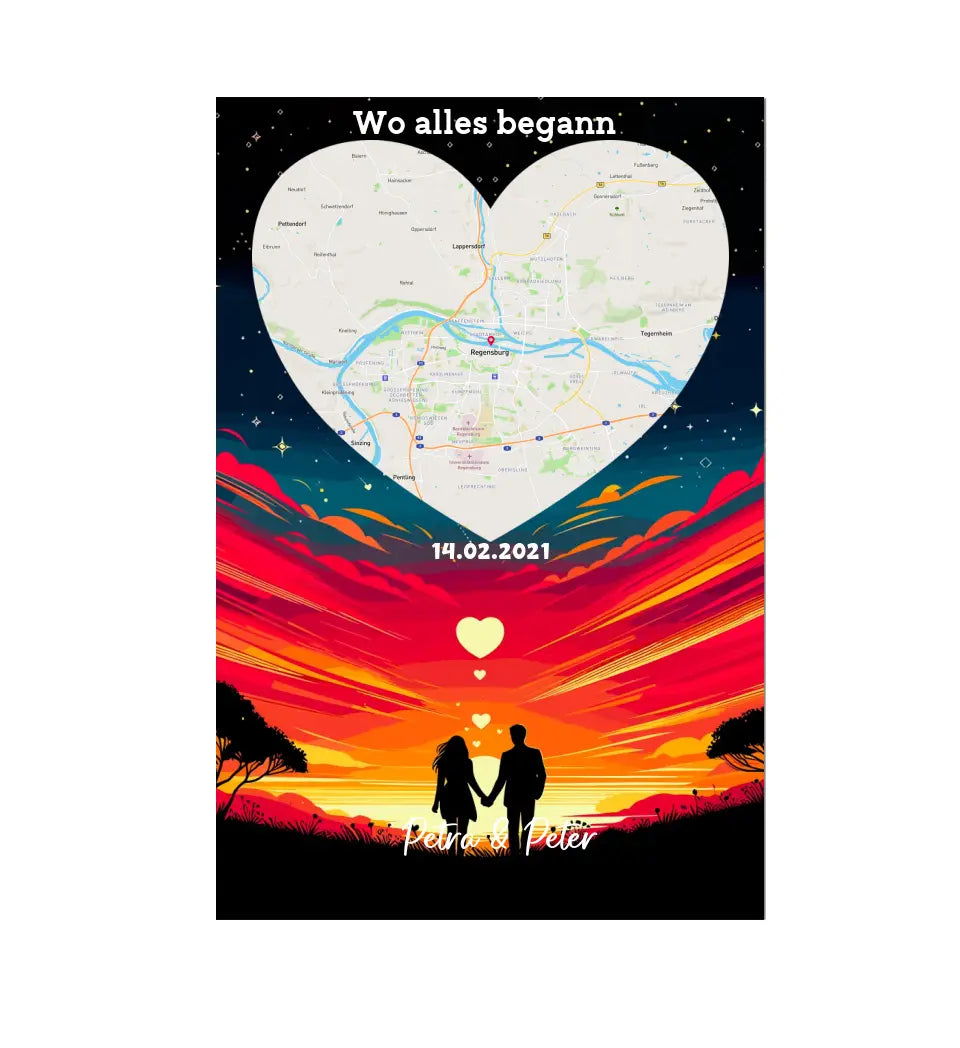 Deine Liebes-Karte ,,Wo alles begann" - Tonyshop - Deine Liebes-Karte ,,Wo alles begann"