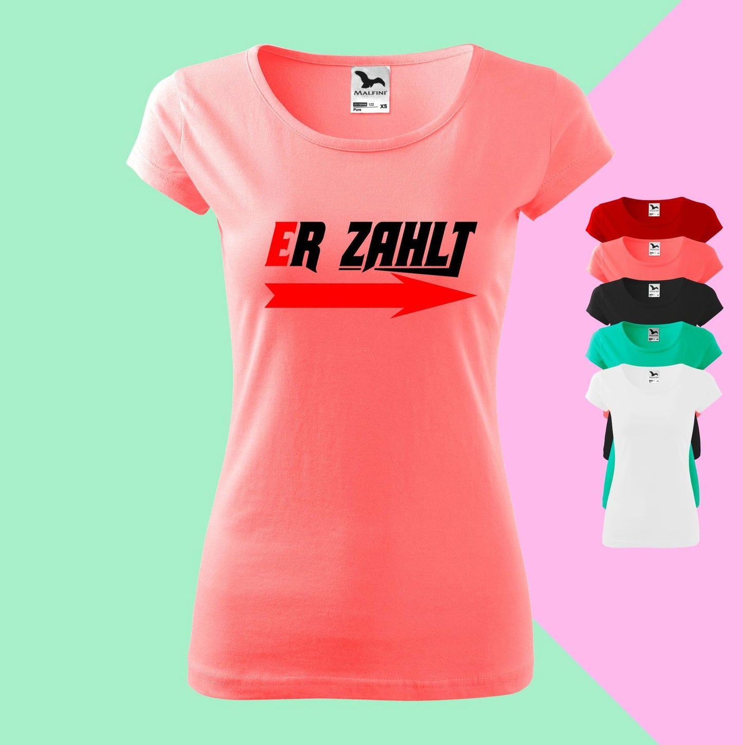 Er zahlt T-Shirt für Damen - Tonyshop - Er zahlt T-Shirt für Damen