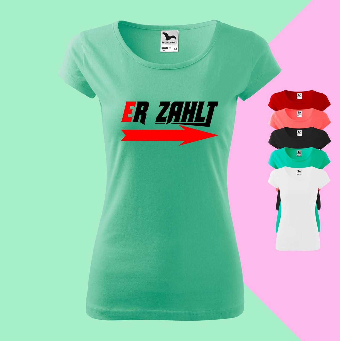 Er zahlt T-Shirt für Damen - Tonyshop - Er zahlt T-Shirt für Damen