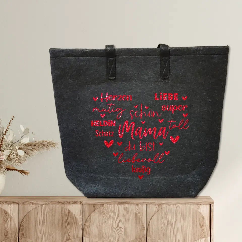 Filztasche voller Liebe: Wähle dein Muttertagsmotiv - Tonyshop - Filztasche voller Liebe: Wähle dein Muttertagsmotiv