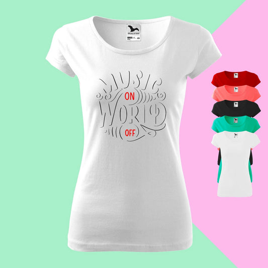 Music on world off T-shirt für Damen - Tonyshop - Music on world off T-shirt für Damen