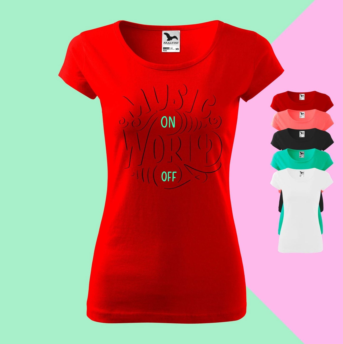 Music on world off T-shirt für Damen - Tonyshop - Music on world off T-shirt für Damen