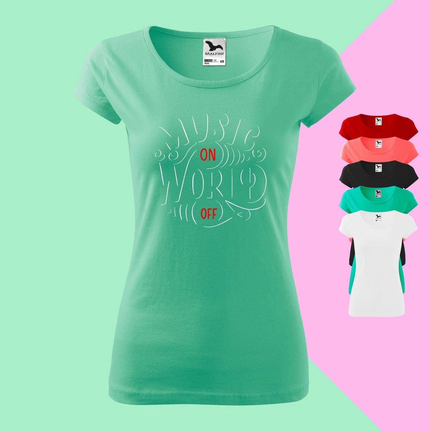 Music on world off T-shirt für Damen - Tonyshop - Music on world off T-shirt für Damen