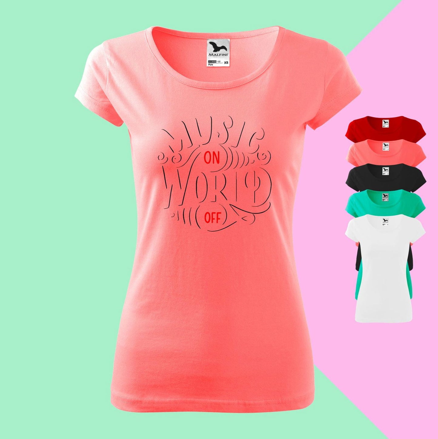 Music on world off T-shirt für Damen - Tonyshop - Music on world off T-shirt für Damen