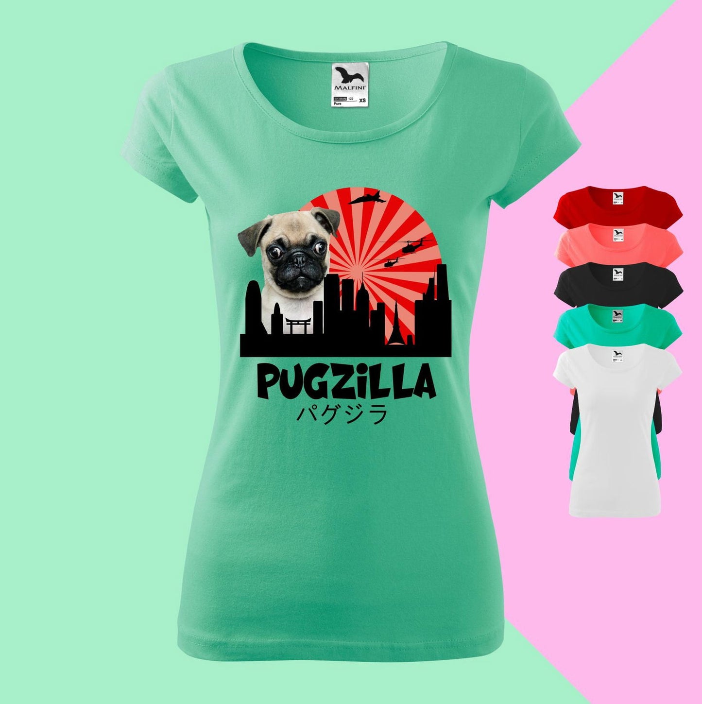 Pugzilla T-Shirt für Damen - Tonyshop - Pugzilla T-Shirt für Damen