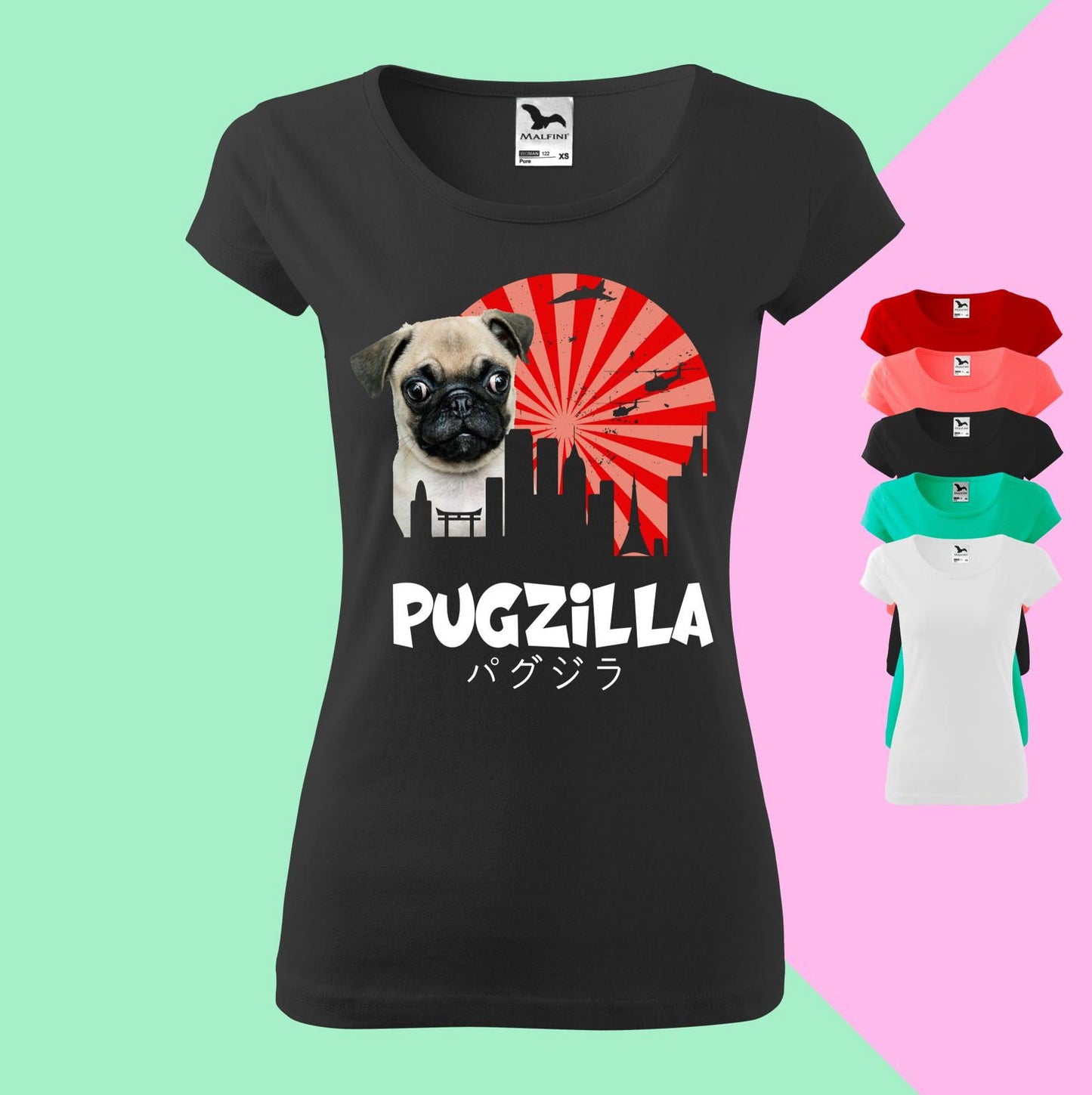 Pugzilla T-Shirt für Damen - Tonyshop - Pugzilla T-Shirt für Damen