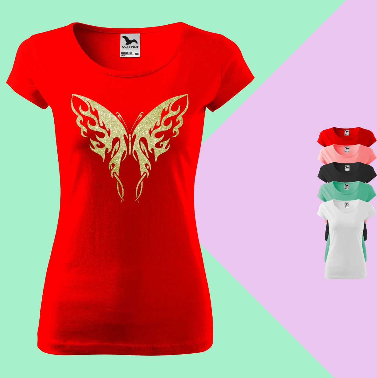 Schmetterlinge T-Shirt für Damen - Tonyshop - Schmetterlinge T-Shirt für Damen