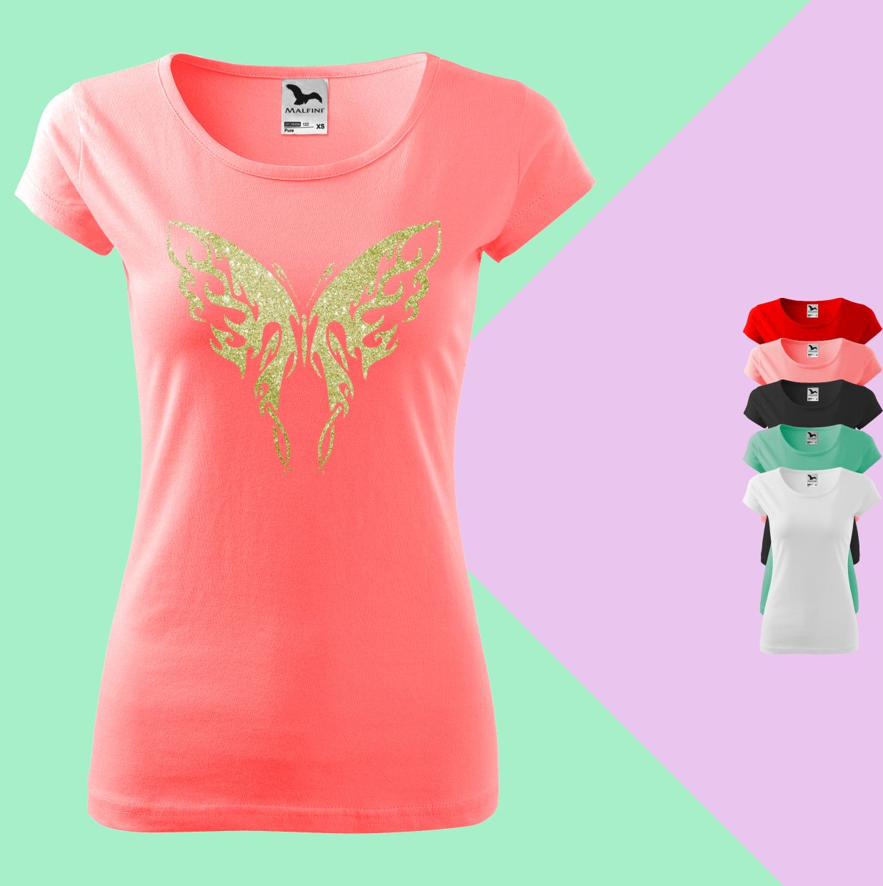 Schmetterlinge T-Shirt für Damen - Tonyshop - Schmetterlinge T-Shirt für Damen