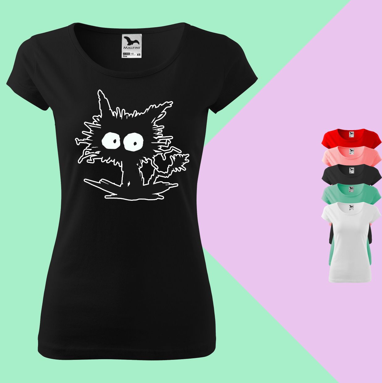 Verrückte Katze T-Shirt für Damen - Tonyshop - Verrückte Katze T-Shirt für Damen