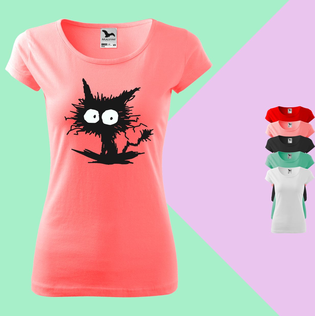 Verrückte Katze T-Shirt für Damen - Tonyshop - Verrückte Katze T-Shirt für Damen