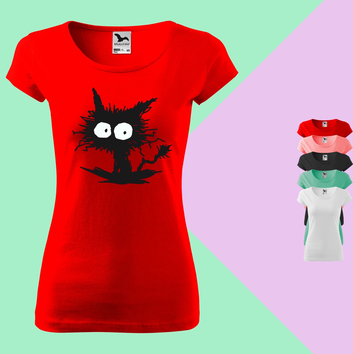 Verrückte Katze T-Shirt für Damen - Tonyshop - Verrückte Katze T-Shirt für Damen