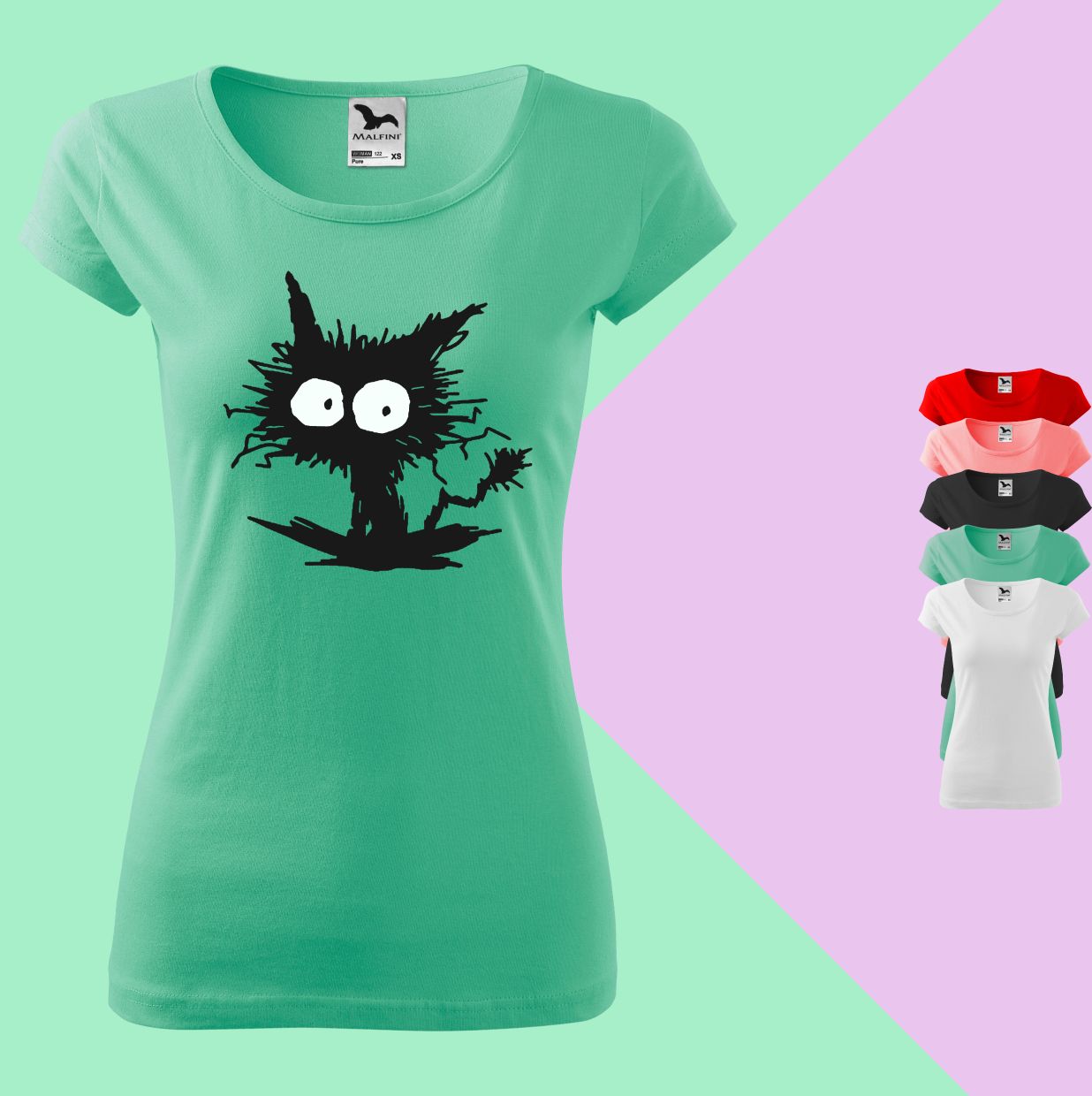 Verrückte Katze T-Shirt für Damen - Tonyshop - Verrückte Katze T-Shirt für Damen