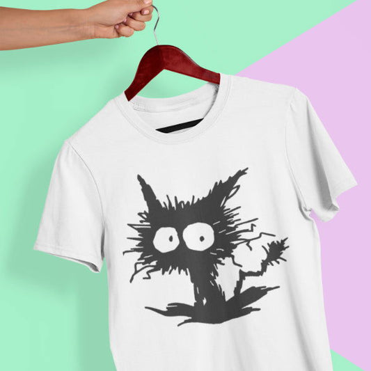 Verrückte Katze Unisex T-Shirt - Tonyshop - Verrückte Katze Unisex T-Shirt