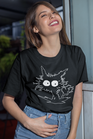 Verrückte Katze Unisex T-Shirt - Tonyshop - Verrückte Katze Unisex T-Shirt