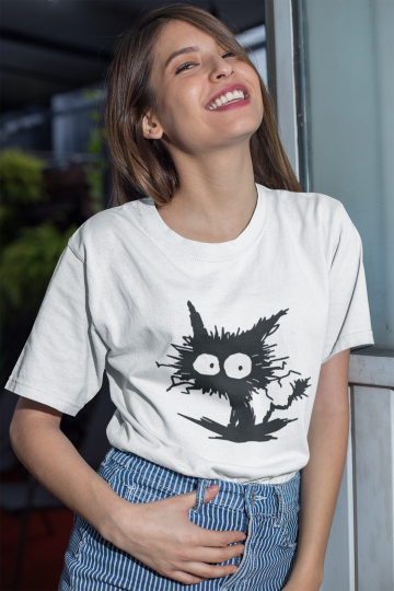Verrückte Katze Unisex T-Shirt - Tonyshop - Verrückte Katze Unisex T-Shirt