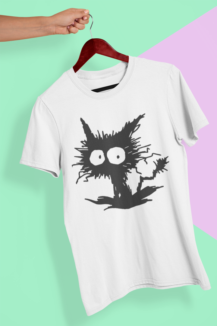 Verrückte Katze Unisex T-Shirt - Tonyshop - Verrückte Katze Unisex T-Shirt